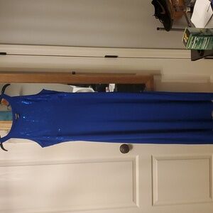 NWOT blue floor length dress